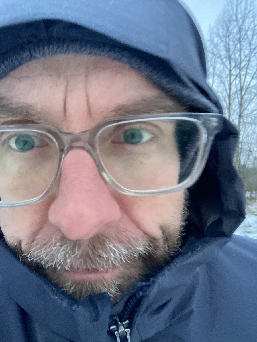 Selfie with icy mustache Selfie with icy mustache