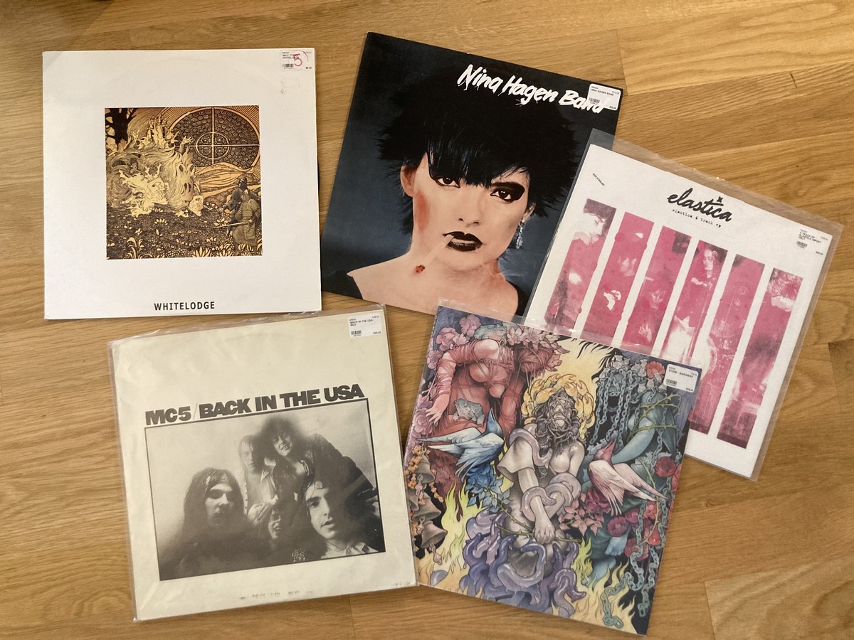 5 albums: Whitelodge, Nina Hagen Band, Elastica 6 track EP, MC 5: Back in the USA, Baroness: STONE