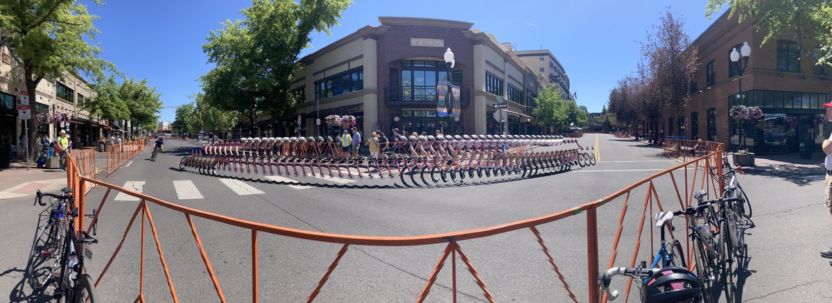 Motion pano of a racer rounding Corner 3 at the 2025 Bend Crit Motion pano of a racer rounding Corner 3 at the 2025 Bend Crit