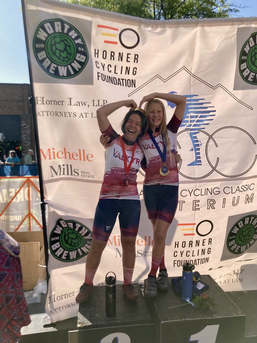 Ada and Kamea, 1st & 2nd, on the podium at the 2025 Bend Crit Ada and Kamea, 1st & 2nd, on the podium at the 2025 Bend Crit