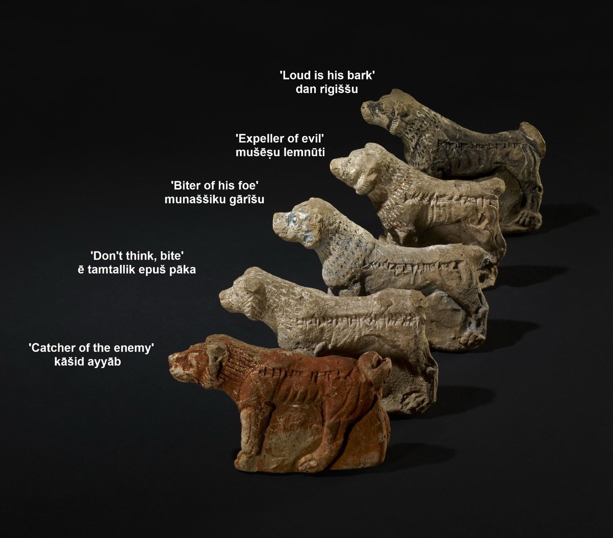 Dog effigies from Assyria ca 3500 BCE Dog effigies from Assyria ca 3500 BCE