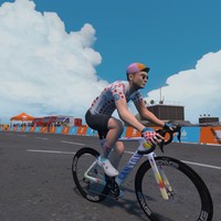 Screenshot from Zwift of the time I got a KOM which I have never done in real life. THIS IS A METAPHOR